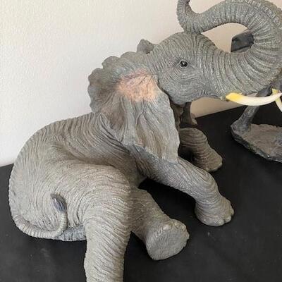 LOT#43LR: Pair of Resin Elephants
