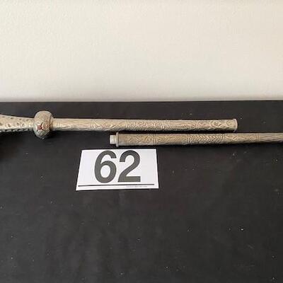 LOT#62LR: Believed to be Nickel Two Piece Cane