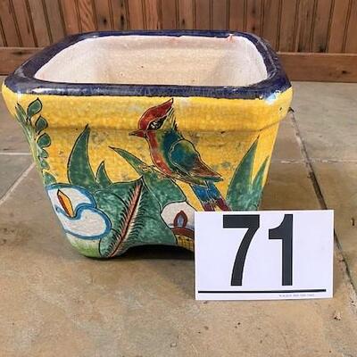LOT#71SU: Painted Glazed Pot #1