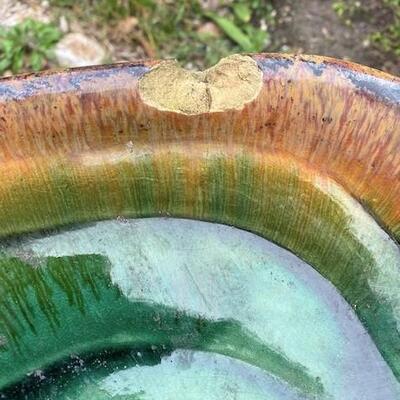 LOT#86B: Terracotta Glazed Bird Bath