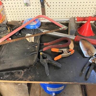 LOT#92G: Contents of Work Bench & Wall Rack