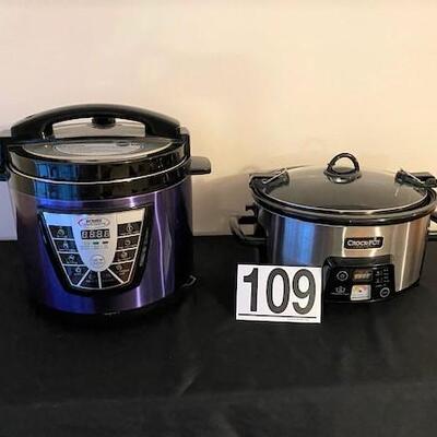 LOT#109K: Pressure Cooker & Crock Pot Lot
