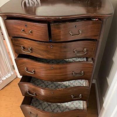LOT#127MB: Victorian High Chest with Mirror