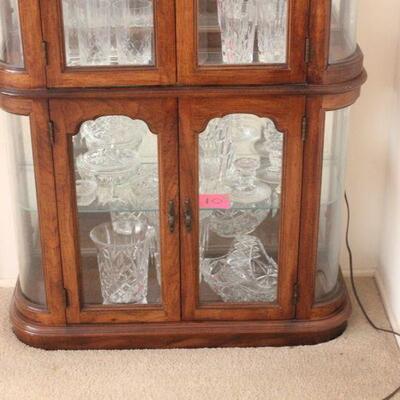 Lot 4 Lighted Display Hutch, Rounded Glass 6'4