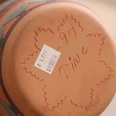 Lot 18 Signed Navajo Wedding Vase, Woven Basket & Mini Rug