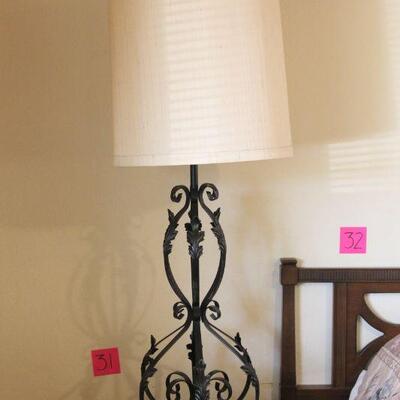 Lot 30 XL 46"T Iron Base Vintage Table Lamp #1