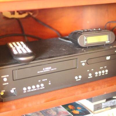 Lot 48 VHS/DVD Player, Clock & VHS Tapes