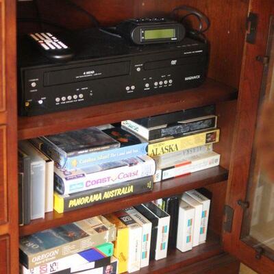 Lot 48 VHS/DVD Player, Clock & VHS Tapes
