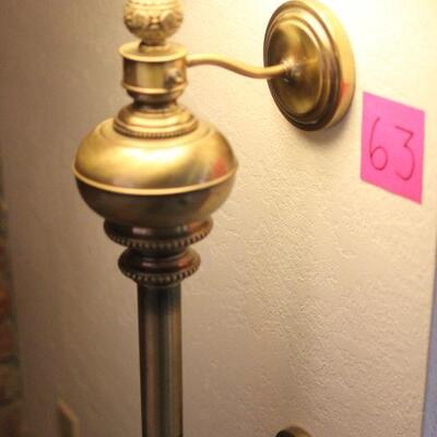 Lot 63 Vintage Brass Wall Mount Lamp 39" (plug in)
