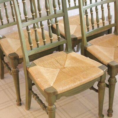 Lot 66 Set of 4 Vintage Green Dining Chairs #2