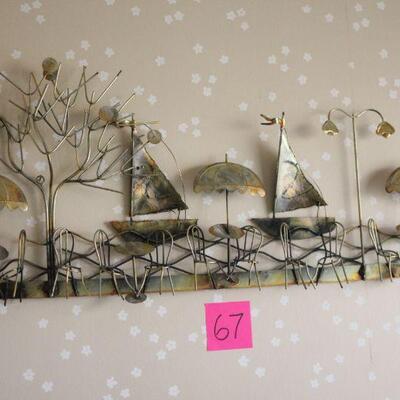 Lot 67 Vintage Brass Wall Art 33"L