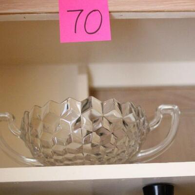 Lot 70 Vintage Glass Bowl w/ Handles