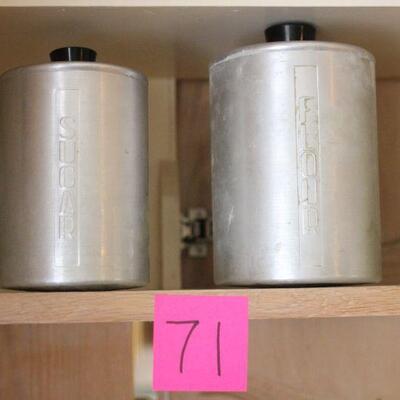 Lot 71 Mid Century Sugar Flour Aluminum Canisters