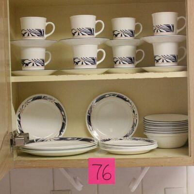 Lot 76 Corelle Nocturne Pattern Dish Set 36pcs.