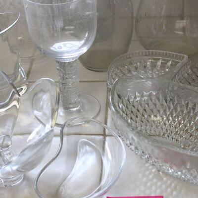 Lot 80 Glass Vases, Pitcher & Serving ware 
