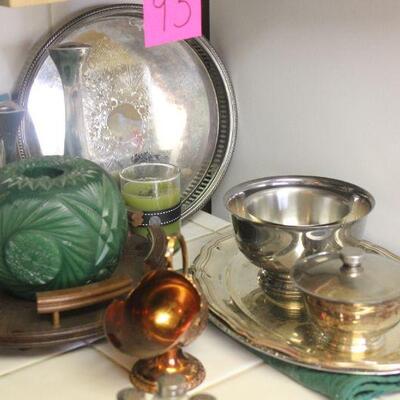 Lot 96 Mini Vintage Lazy Susan, Silverplate Items & More