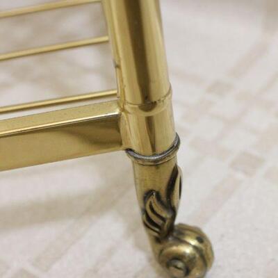 Lot 99 Brass Magazine Side Table with Glass Top