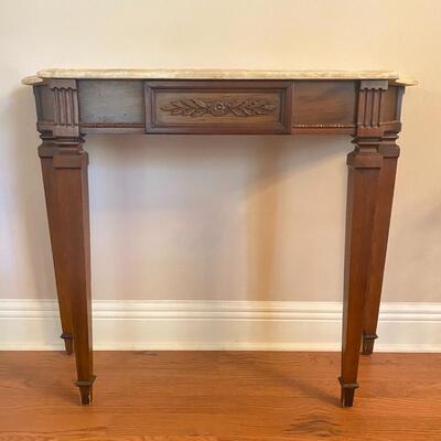 Cutetzy Vintage Entry Table with Marble Top