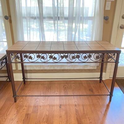 Heavy Metal & Tile Top  Sofa or Entry Table