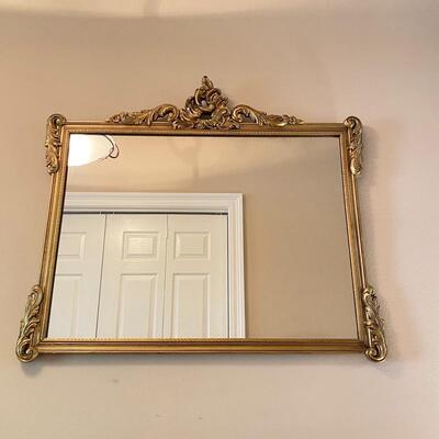 Beautiful Vintage Ornate Gold Rectangle Mirror