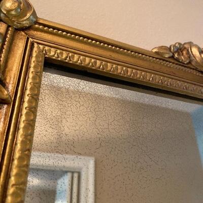Beautiful Vintage Ornate Gold Rectangle Mirror