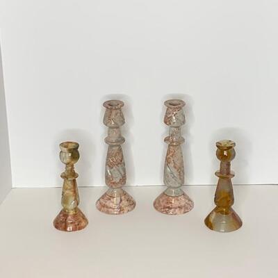 Set of Stone Candle Stick Holders