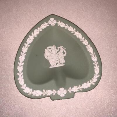 Vintage jasperware ashtray green 