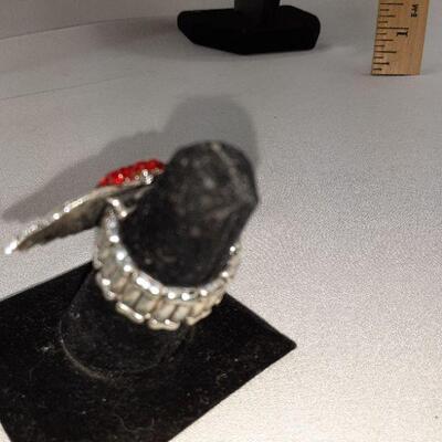 Red Flying Heart Ring