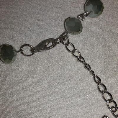 Greenish Blue Crystal Points Necklace