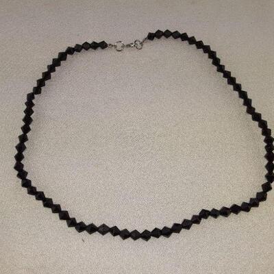 Black Glass Bead Necklace