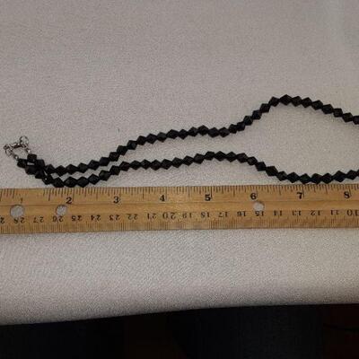 Black Glass Bead Necklace