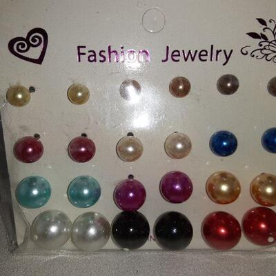 Multicolored Faux Pearl Earrings
