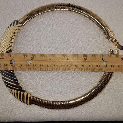 Goldtone Black and Cream Necklace