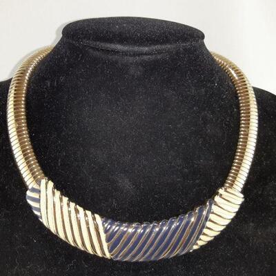 Goldtone Black and Cream Necklace