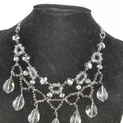 Crystal Drop Lace Style Necklace
