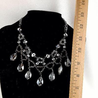 Crystal Drop Lace Style Necklace