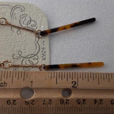 Faux Tortoise Shell Stick Earrings