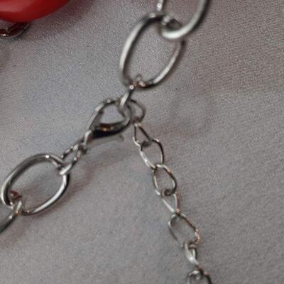 Red Circle Chain Necklace