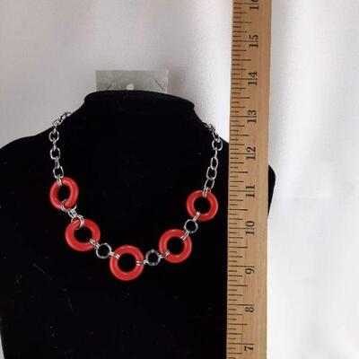 Red Circle Chain Necklace