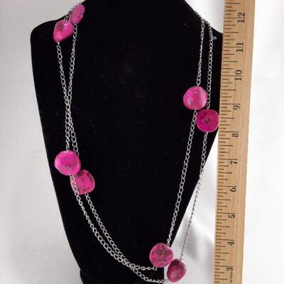 Pink Bead Chain Necklace
