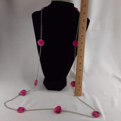 Pink Bead Chain Necklace