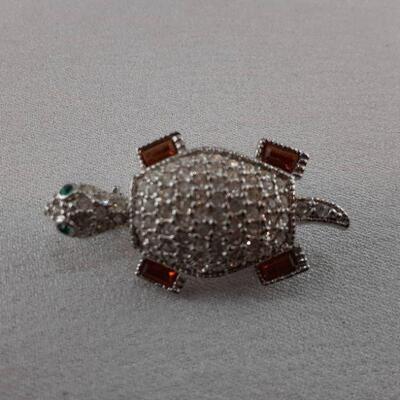 Orange Footed Turtle Pin