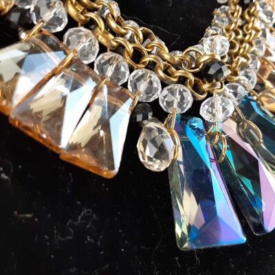 Large Rectangular Crystal Necklace