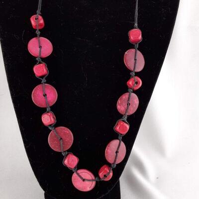 Pink Faux Gemstone Necklace