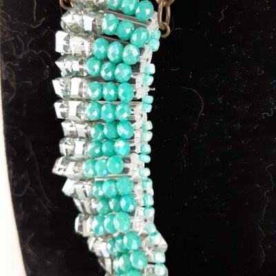 Turquoise Bead Bib Necklace