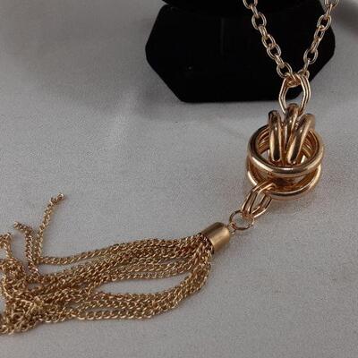 Goldtone Dangle Chain Necklace