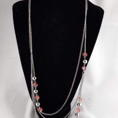 Pink Bead Chain Necklace