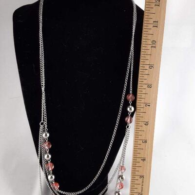Pink Bead Chain Necklace