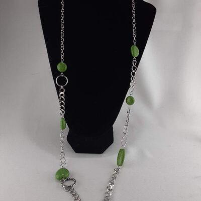 Green Bead Chain Necklace