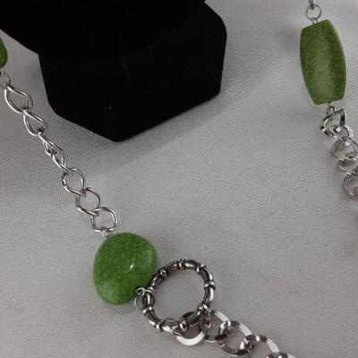 Green Bead Chain Necklace